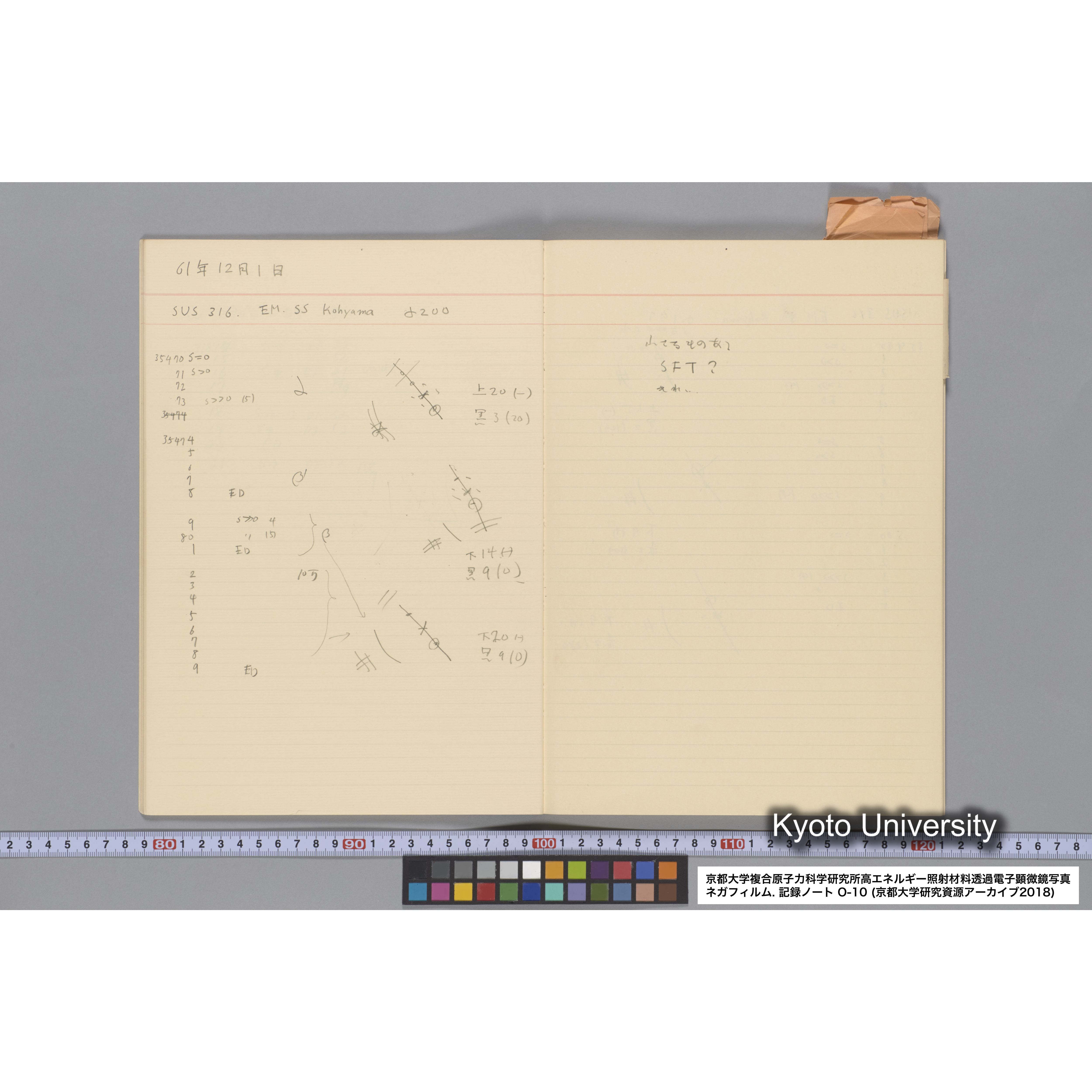 [記録ノート, Oシリーズ] 大洗 200CX EMノート No 10 1986 10/15〜12/7. 33649〜36432. (15)