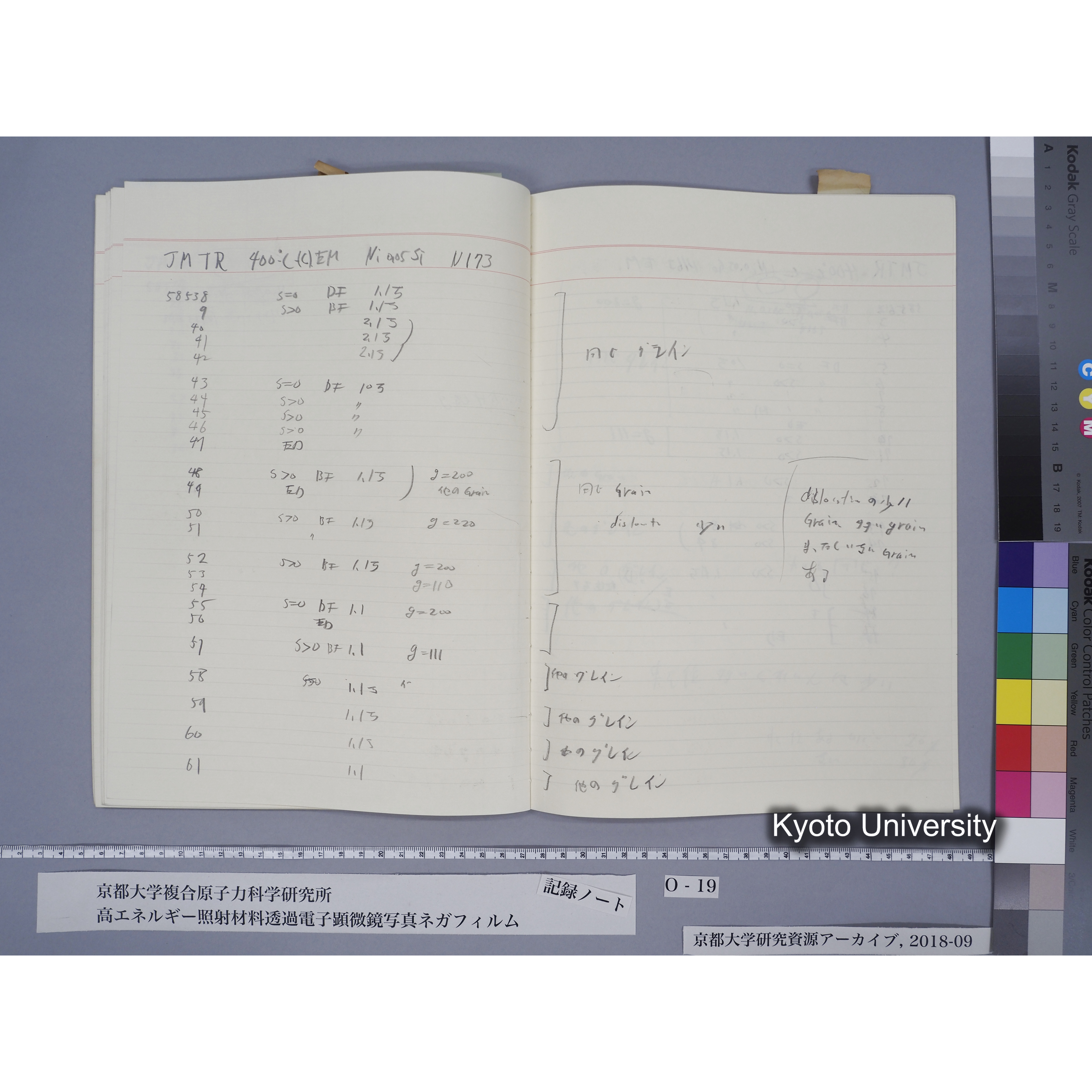 [記録ノート, Oシリーズ] 大洗TEMノートO-19 1989.6.9〜. 56572〜56595. (44)