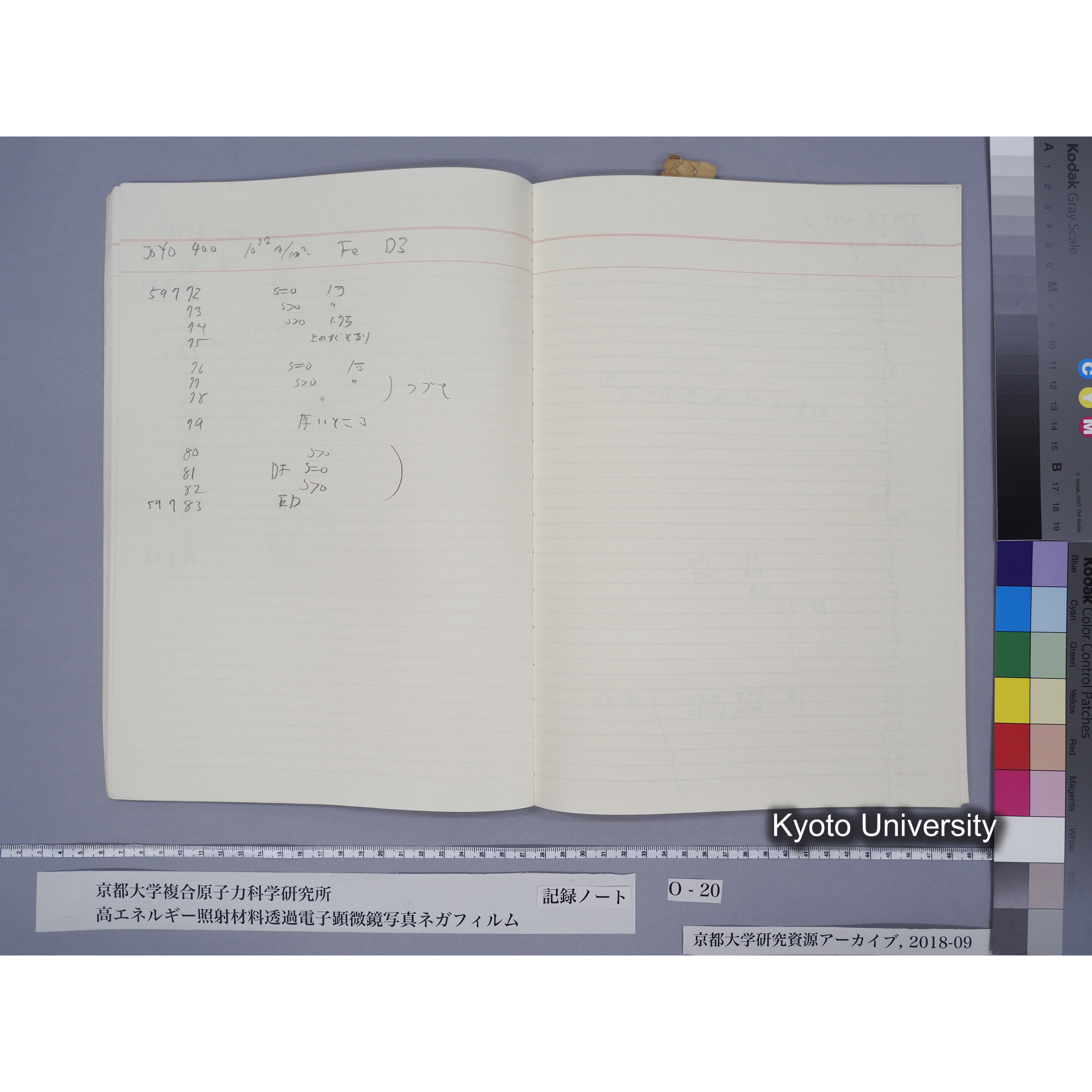 [記録ノート, Oシリーズ] 大洗TEMノートO-20 北大工 1989.10.13〜. 59596〜. (13)