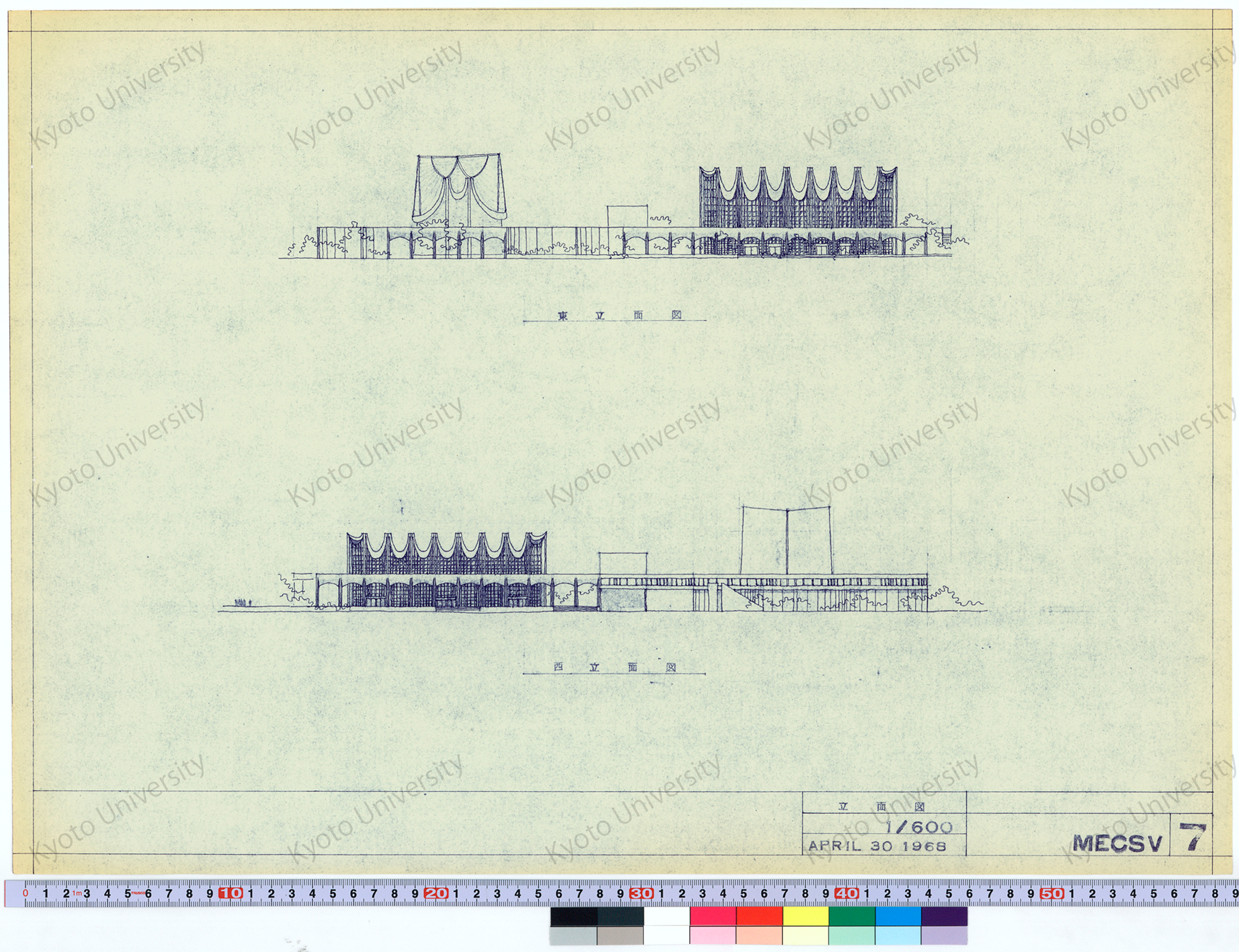 MECSV立面図_1/600_7_APRIL 30 1968 (1)