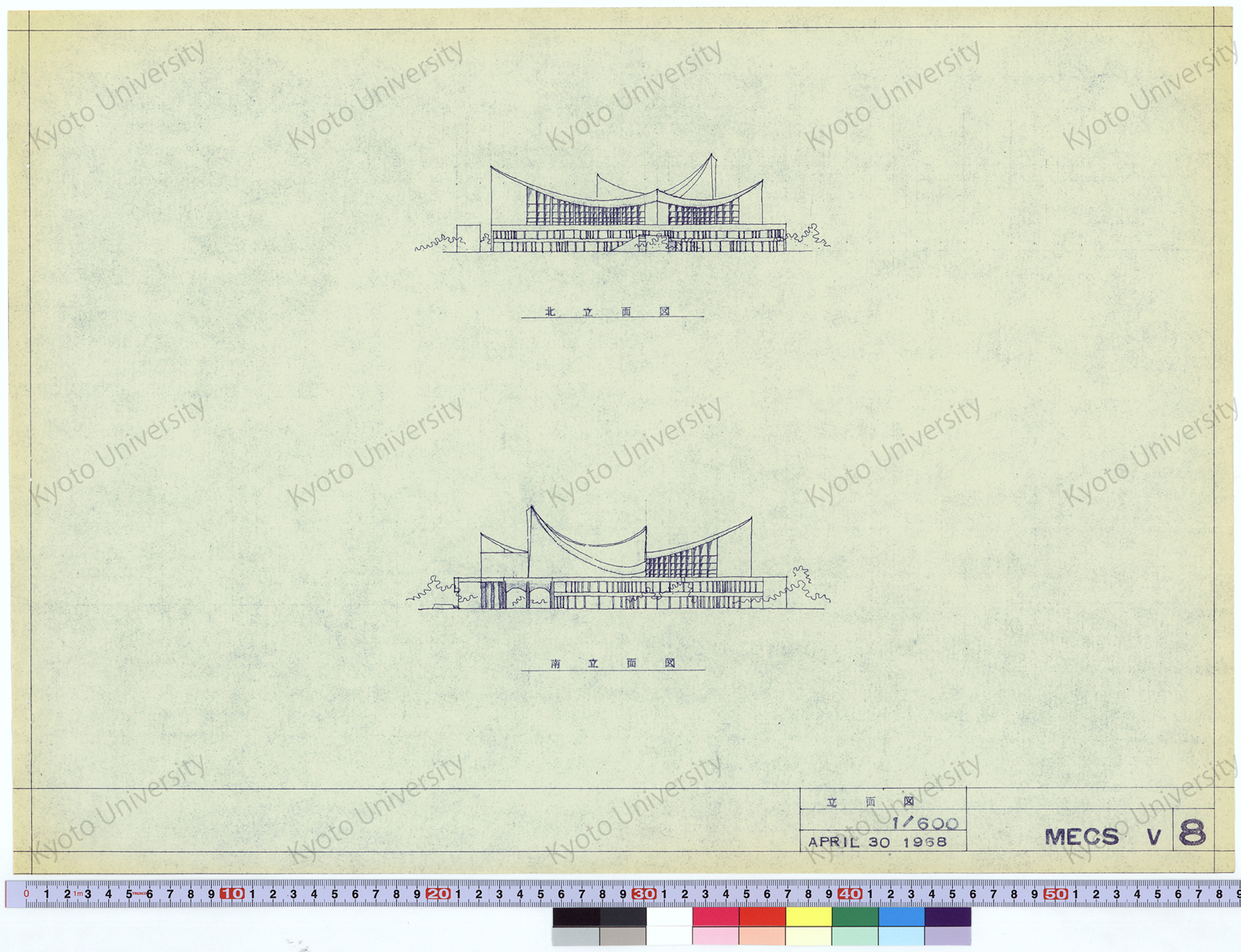 MECSV立面図_1/600_8_APRIL 30 1968 (1)