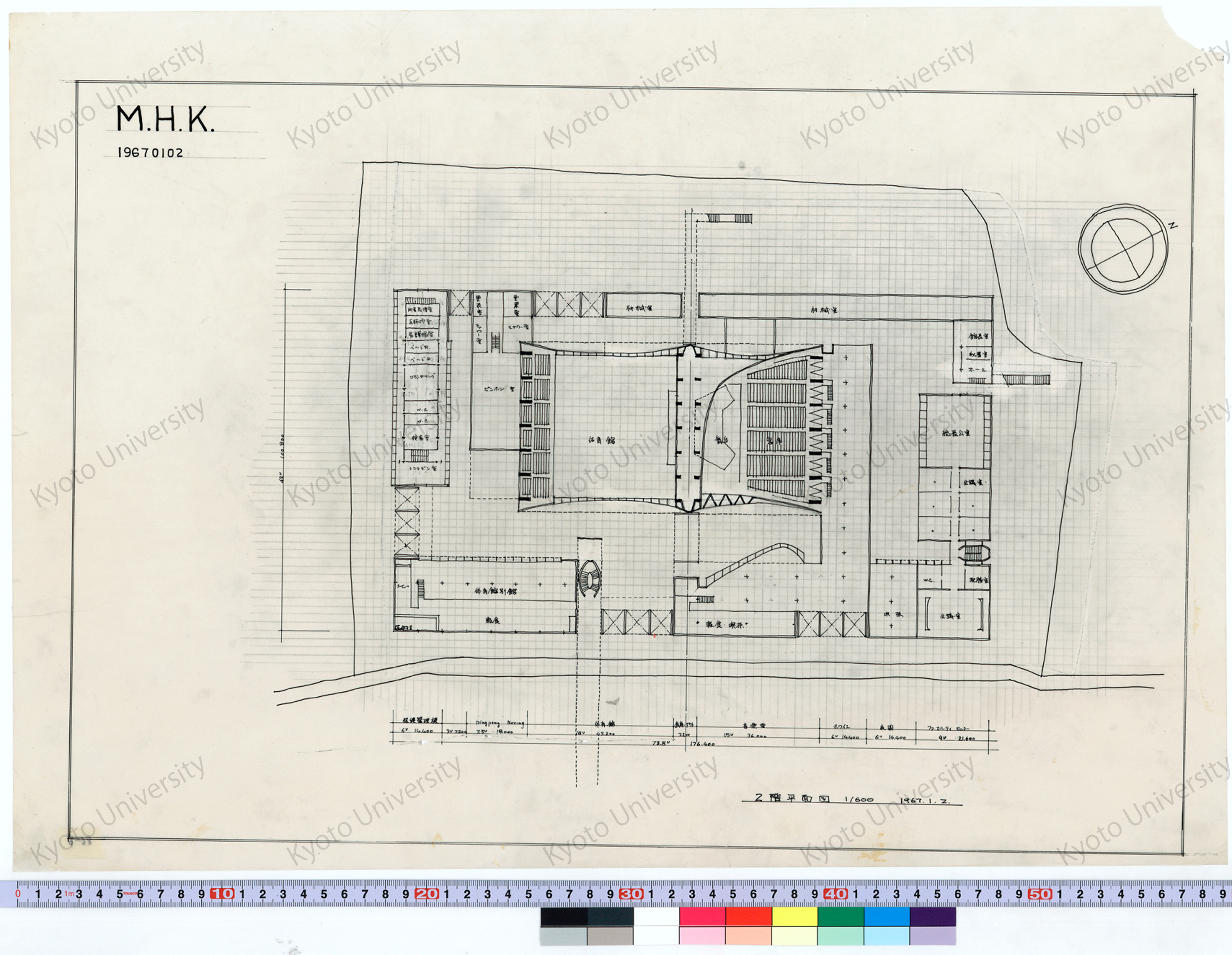 M.H.K._2階平面図_1/600_19670102, 1967.1.2. (1)