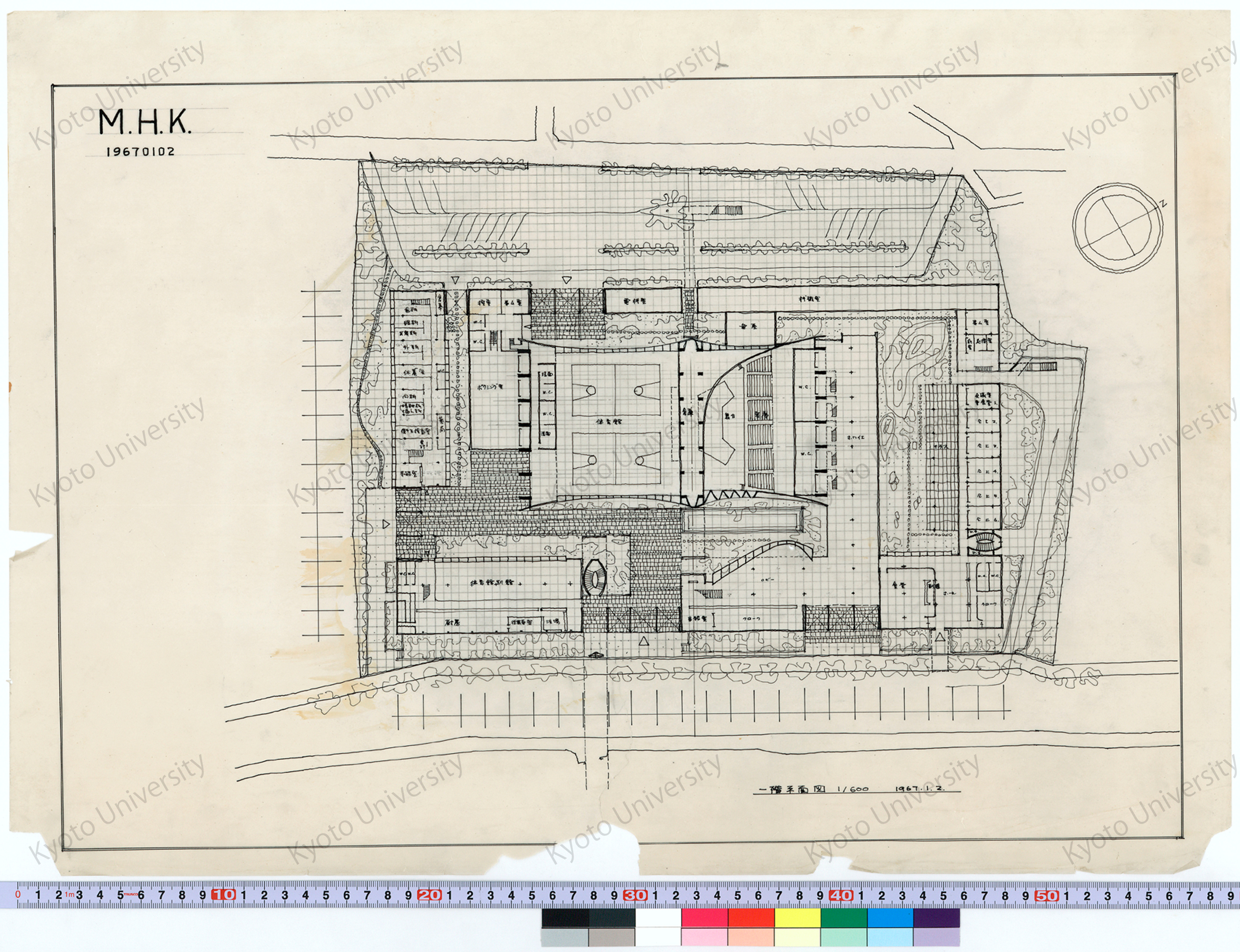 M.H.K._一階平面図_1/600_19670102, 1967.1.2 (1)