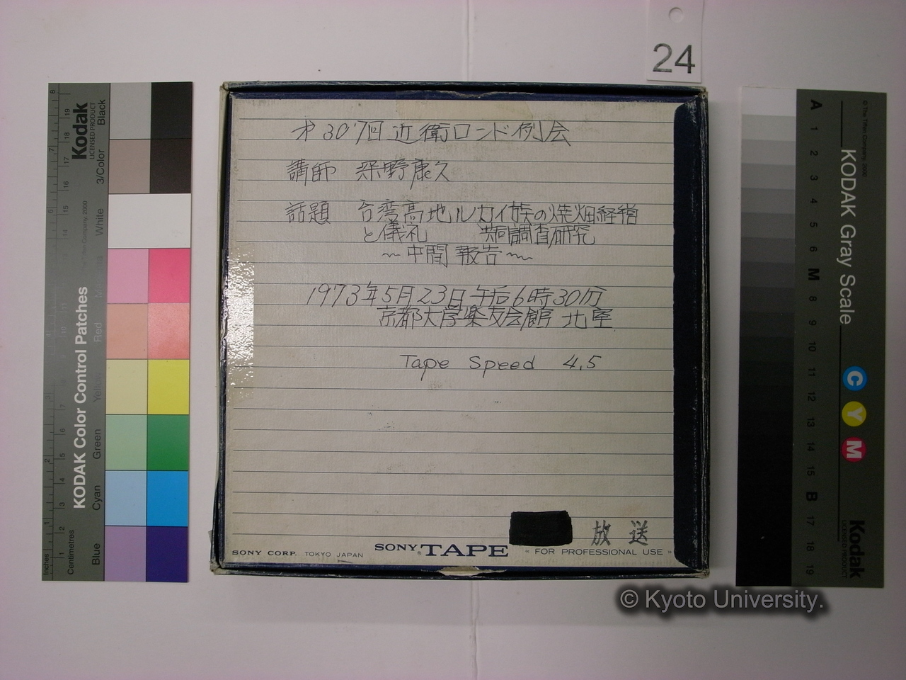 [307] 第307回 近衛ロンド例会 / 講師：深野康久 / 話題：台湾高地ルカイ族の焼畑経営と儀礼 共同調査研究 / ～中間報告～ / 1973年5月23日 午后6時30分 / 京都大学楽友会館北室 / Tape Speed 4.5 (4)
