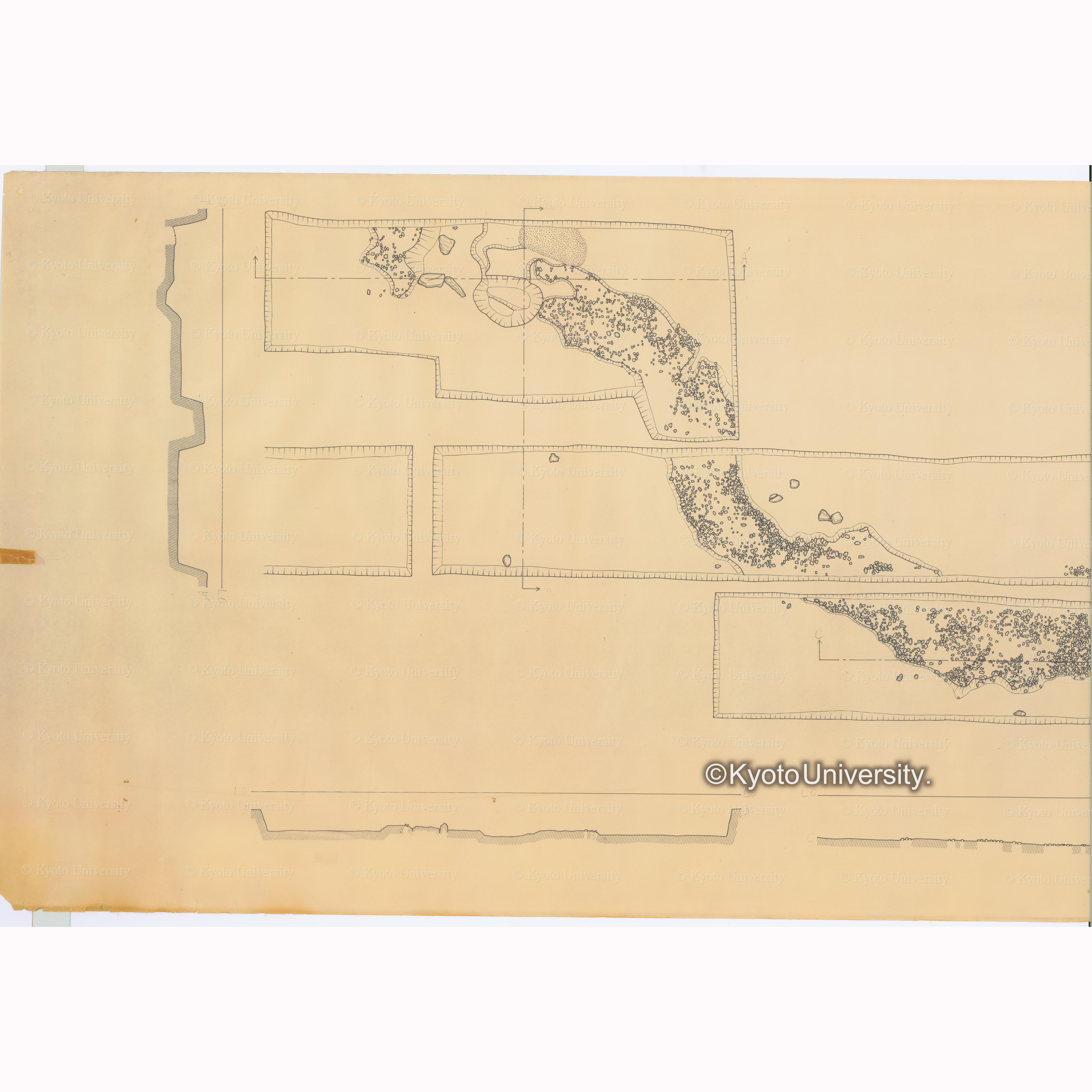 鳥羽離宮跡発掘実測図 1964年2月. (1)