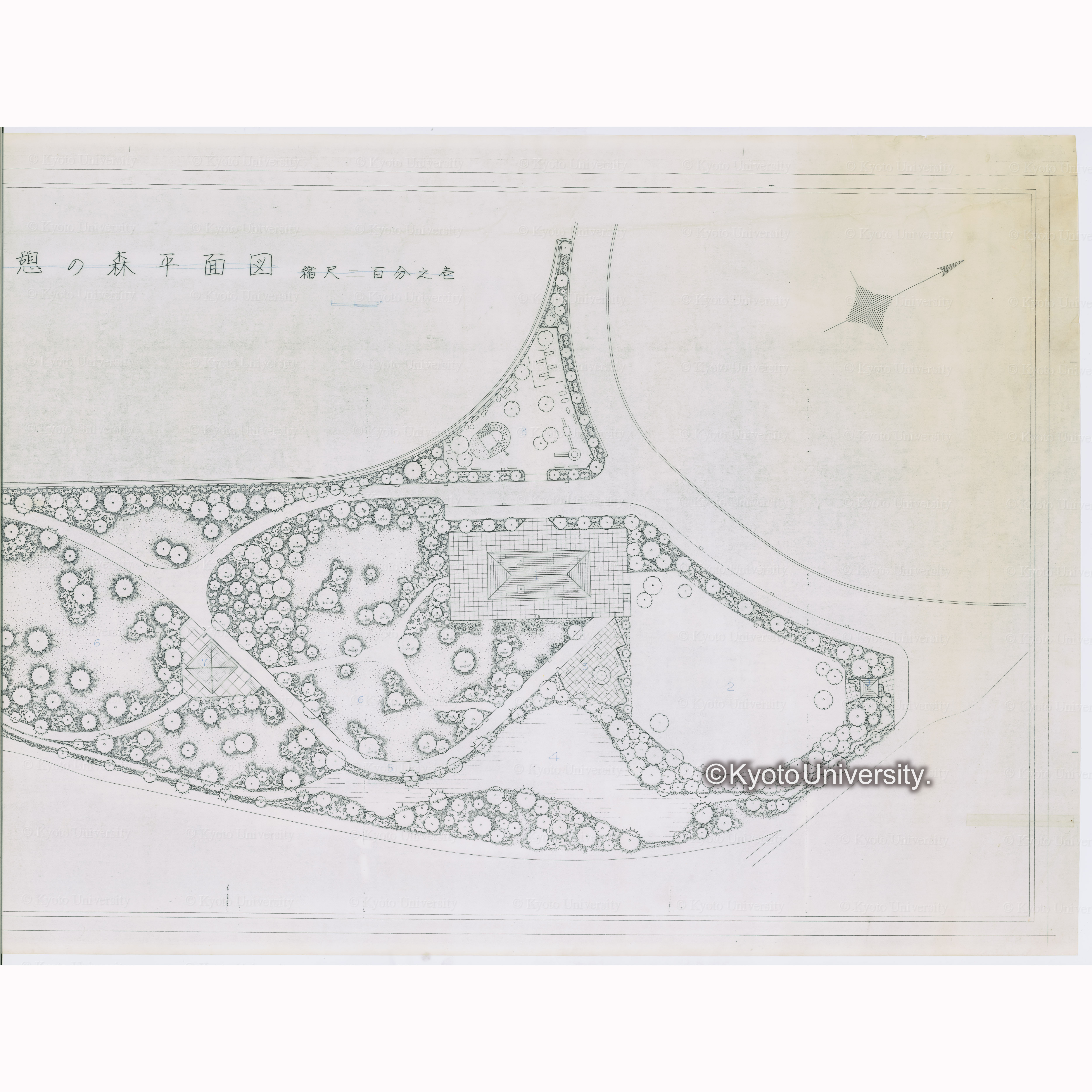 宝池公園 憩の森平面図 縮尺 百分之一 (2)