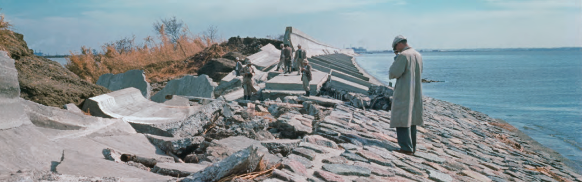 鍋田干拓堤　前面堤（1959）